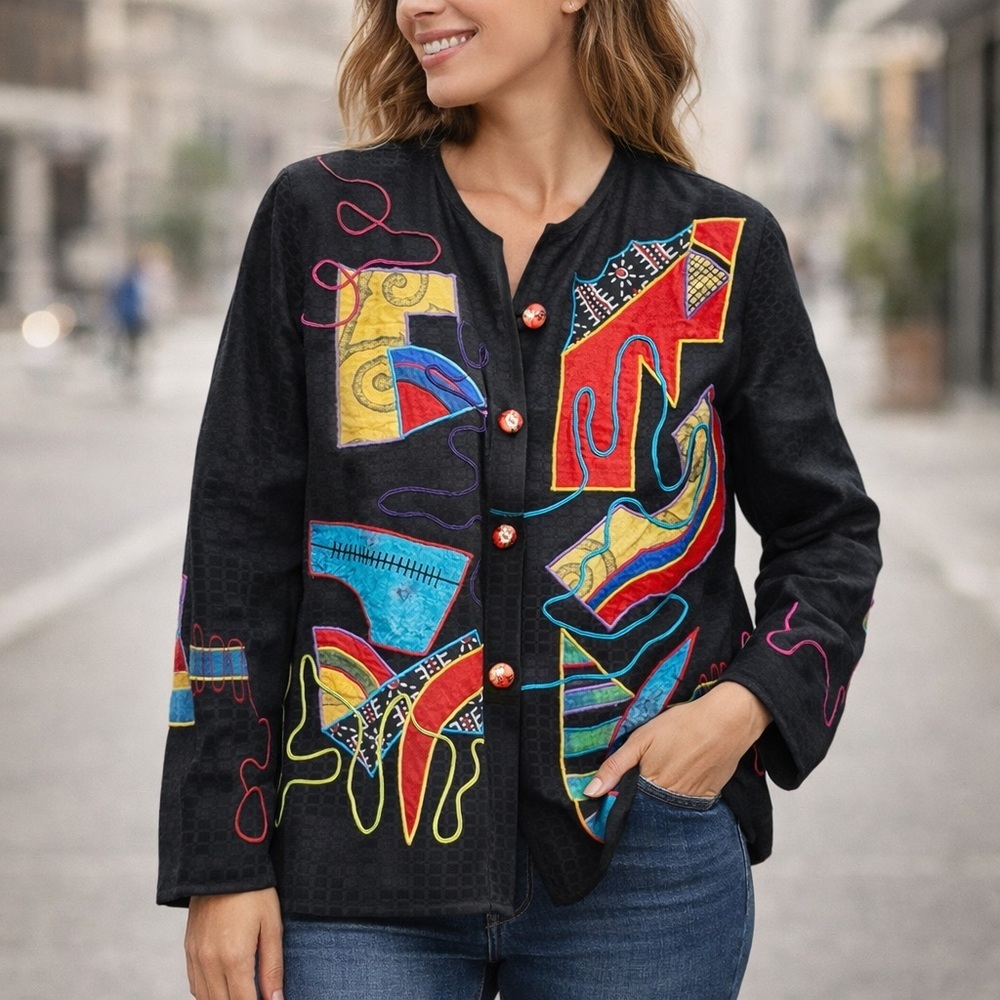 Allure Julia Kim Vintage 90s Jacket | Wearable Art Statement Piece Maximalist